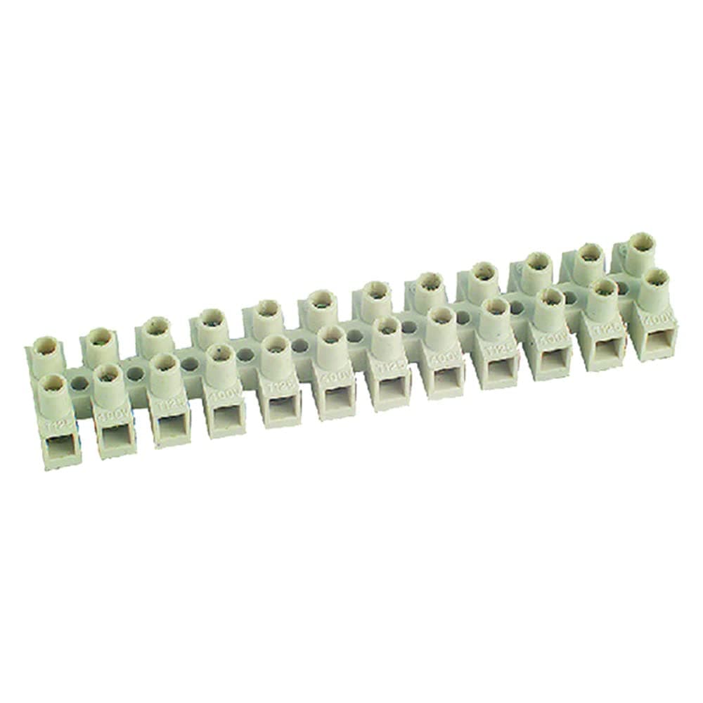 Electraline 80597 Terminal Strip - 12 Connections - 6 mm² - Transparent