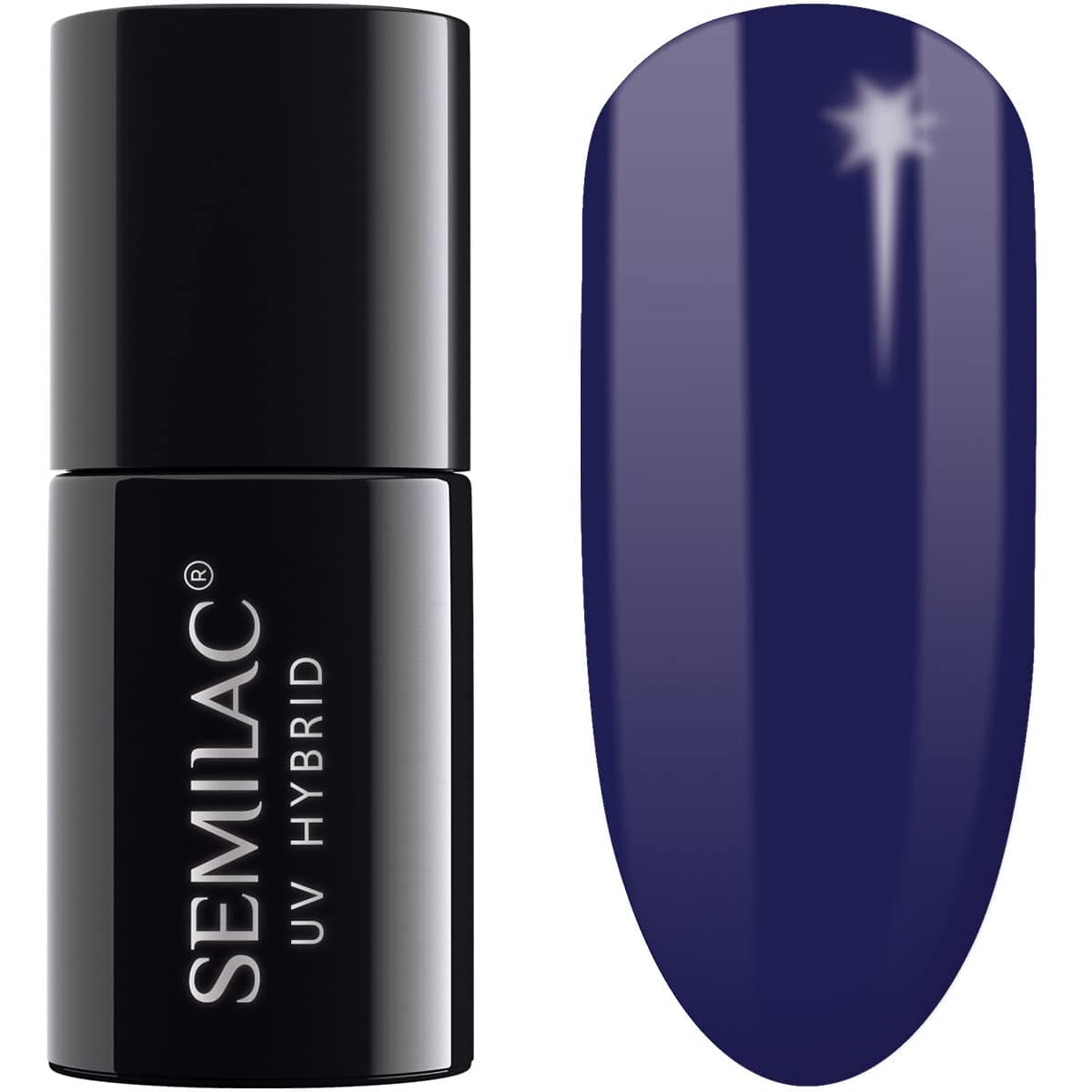 SemilacGel Nail Polish 088 Blue Ink - Full Coverage Gel Polish - Soak Off Easy To Use LED/UV Nail Lamp - Long Lasting Manicure and Pedicure up to 3 weeks