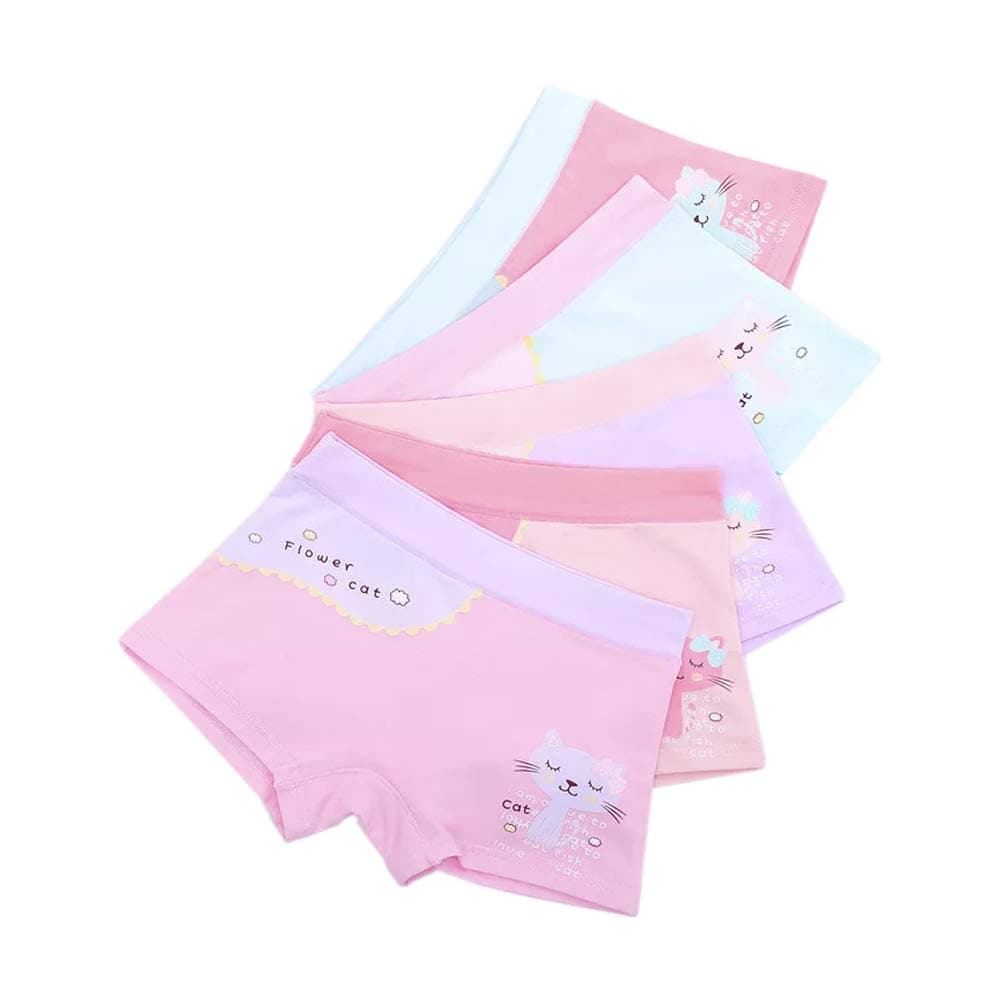 Girls Cotton Underwear Soft Boy Shorts Kids Boxer Briefs Panties(Pack of 5)