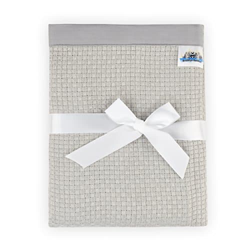 Brooklyn Bamboo | Knit Baby Blanket | Unique Extra Soft Breathable Blanket for Infants | Use as Crib Blanket, Strollers, Car Seats | for Infants and Toddlers | Large 47’’x 40’’ | Grey