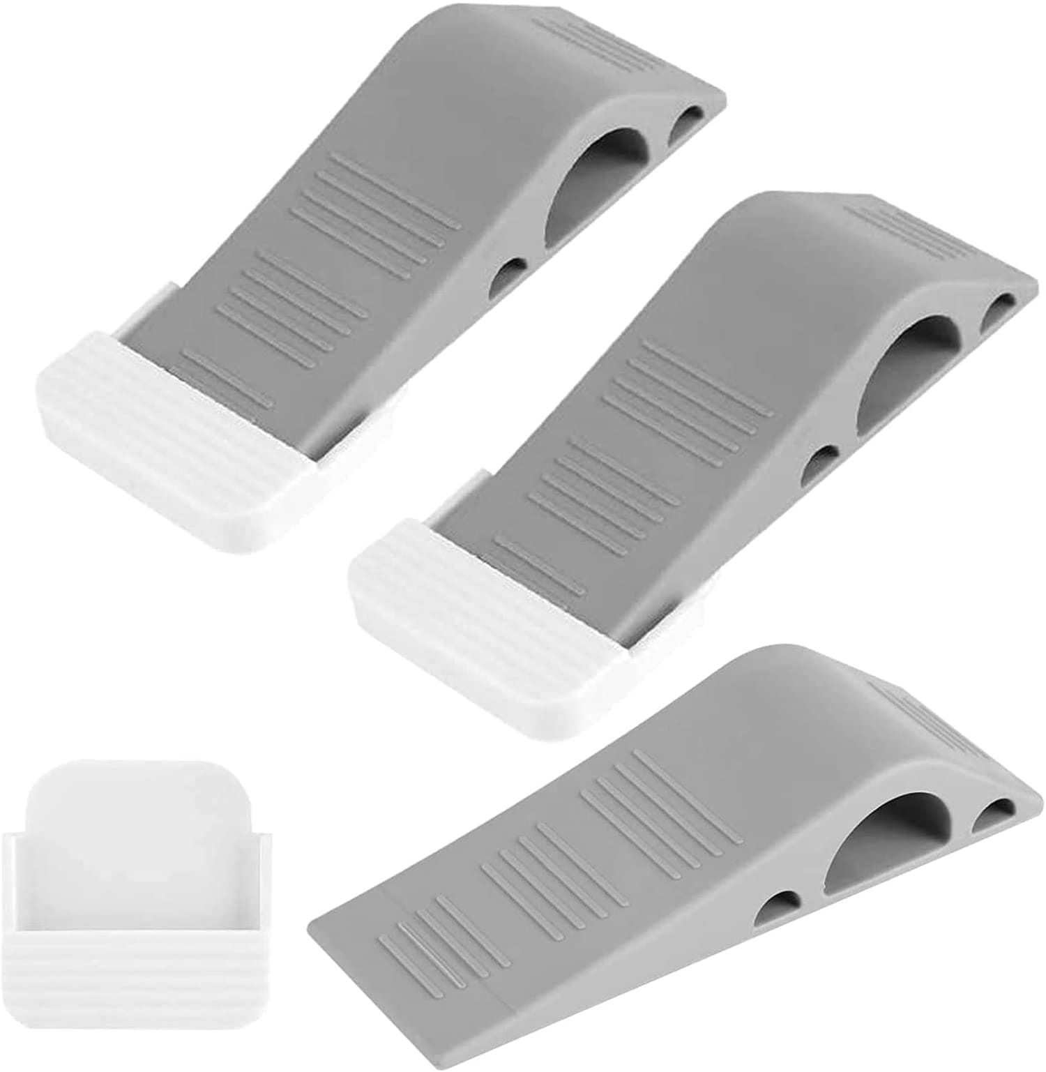 SKY-TOUCH 3 Pieces per Pack Heavy Duty Rubber Door Stoppers, Non-Scratching Door Holder, Anti-Skid Durable Rubber Door Wedges for Home Office and School, Works with All Types of Floor
