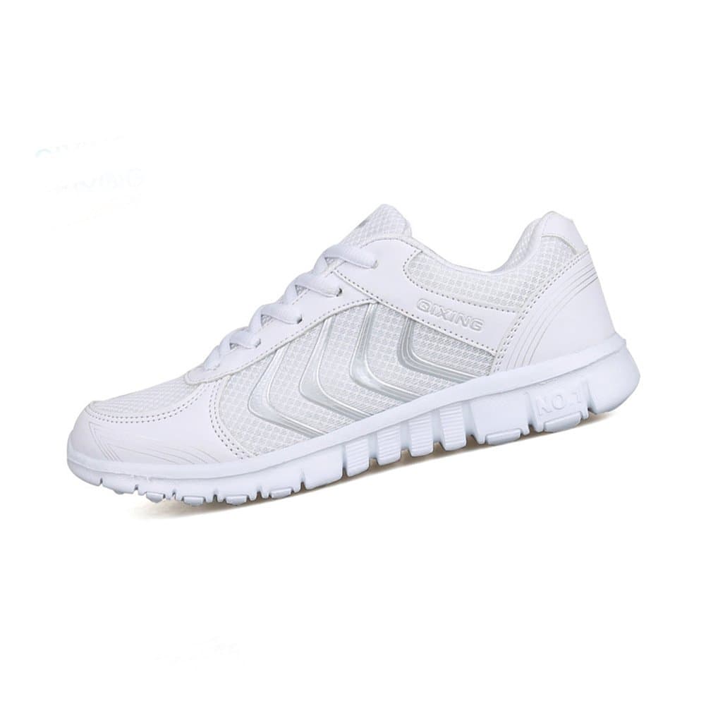 STAINLIZARD Women's Casual Lace Up Athletic Running Tennis Shoes White 4.5