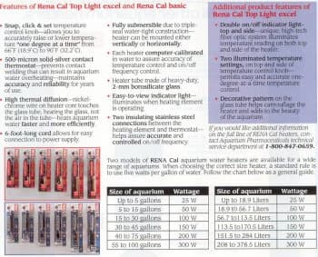 Aquarium Pharmaceuticals RENA Cal Top Light Excel Heater 14 inch, 300W
