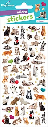 Playhouse Micro Mini Foil Accent Sticker Sheet for Crafts, Trading & Collecting - Pretty Kitties 1 Pack