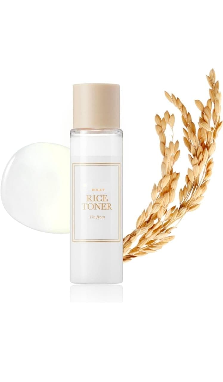 ROGET Rice Toner, Milky Toner for Glowing Skin, 77.78% Rice Glow Essence with Niacinamide, Hydrating for Dry, Dull, Combination Skin (100 ml)