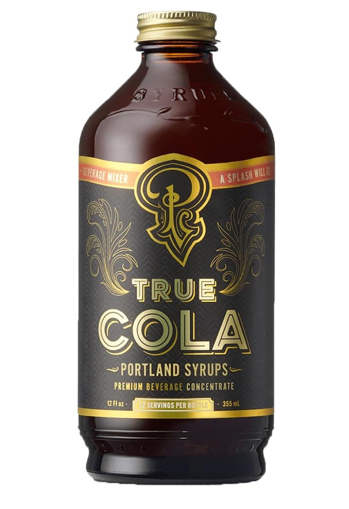 Portland Syrups True Cola – Premium Small-Batch for Cocktails, Mocktails, and Homemade Sodas – Made with Real Kola Nut and Whole Spices – 40% Less Sugar – – 12 oz bottle with 12 Servings (Pack of 1)