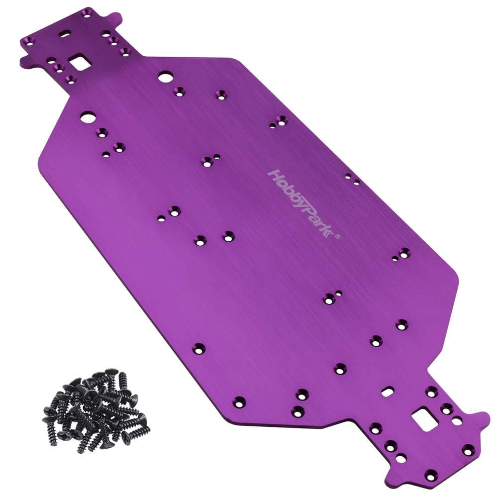 Hobbypark 04001 Metal Aluminum Chassis Plate for RC Electric 1/10 Redcat Volcano EPX Exceed Infinitive Rally Monster Truck Off Road Buggy Upgrade Parts (Purple)