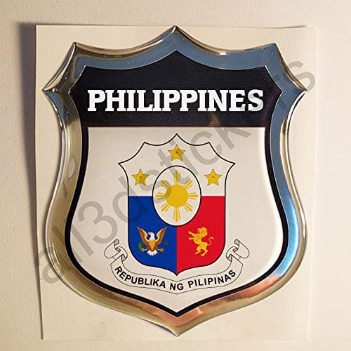 All3dstickers Sticker Philippines Resin 3D Emblem Philippines Coat of Arms Domed Doming