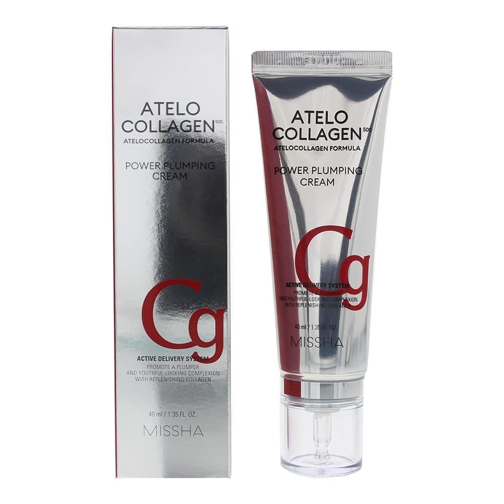 ATELO COLLAGEN 500 POWER PLUMPING CREAM - Korean Collagen cream for face with 4 kinds of collage - Day & Night Moisturizer