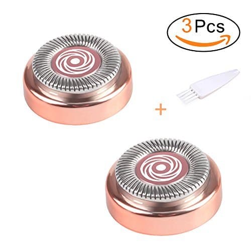Buling Hair Remover Replacement Heads for Finishing Touches Flawless, Free Cleaning Brush, On The Upper Lip, Chin, Cheeks And Sideburns (Rose Gold)