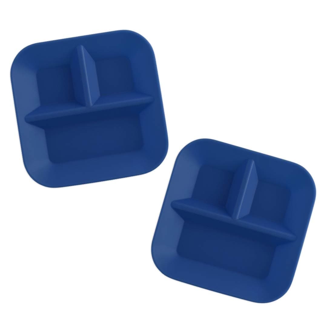 KIDDIEBITES | 100% Silicone Plates for Babies & Kids | Made in The USA | BPA, BPS, Lead, Cadmium, PVC, & Phthalate Free | Children's Divided Placemat Set | Blue, 2 Pack