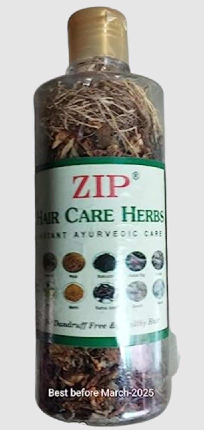 Hair Care Herbs From Zip/(to be Mixed with Oil), Effective for Migraine,Headache, Helps remove Dandruff, Hairs Problems,Relaxes Mind,Body muscles, joints pain (Natural Colour)