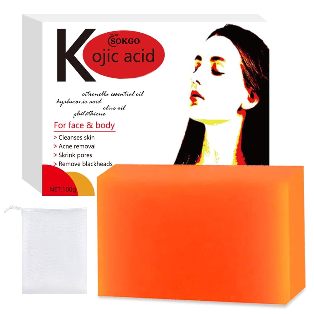 Kojic Acid Body Soap, Face & Body Bath Soap, Skin Soap, Uneven Skin Soap with Tea Tree, Coconut Oil, Vegan Soap[Amazon-developed Certification] Compact by Design