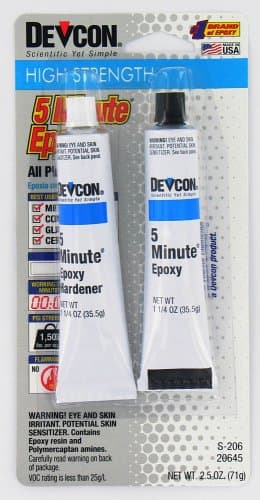Devcon 20645 S-206 Minute Fast Drying Epoxy, 2.5-Ounce Tube