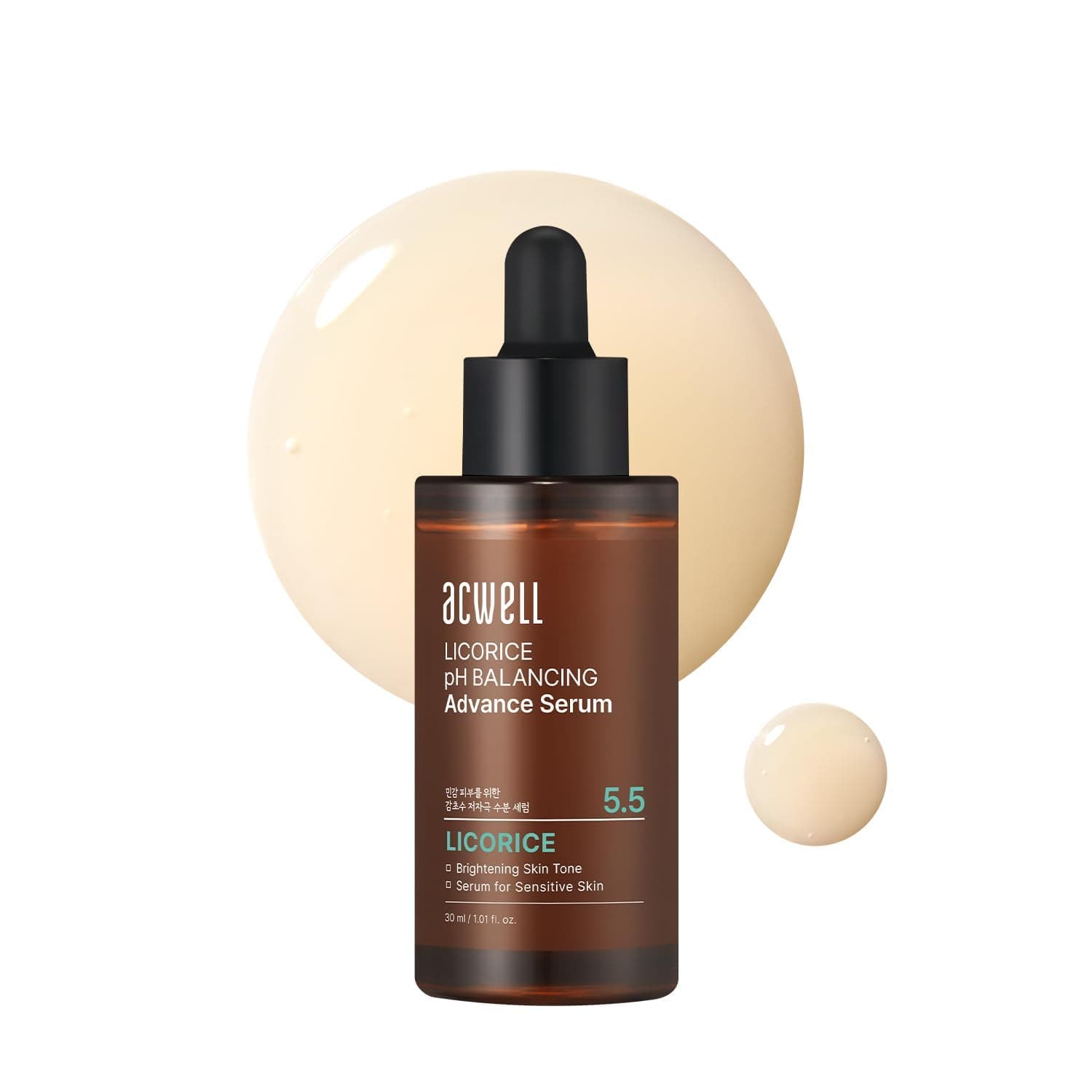ACWELL Licorice pH Balancing Advanced Facial Serum Ampoule – Dark Spot & Uneven Tone Care with Niacinamide, Lightweight Hydrating Daily Serum for Glass-Skin Glow, 1.01 fl. oz