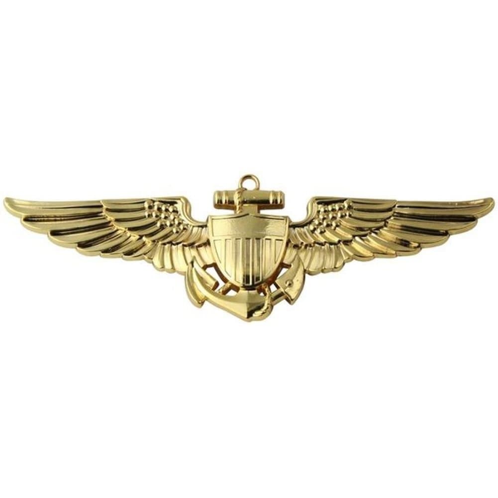 Naval & Marine Aviator Gold Metal Auto Emblem
