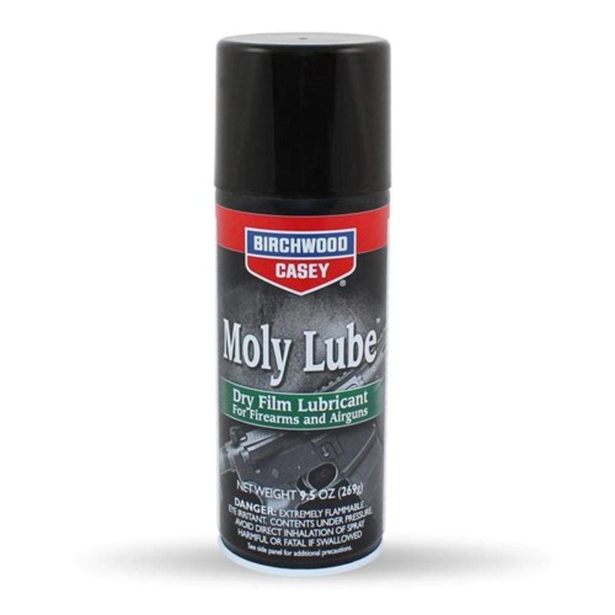 BIRCHWOOD CASEY Moly Lube Dry Film Gun Lubricant, 9.5oz Aerosol, Fast-Drying Long-Lasting Spray for Internal Lubrication of Moving Metal Gun Parts