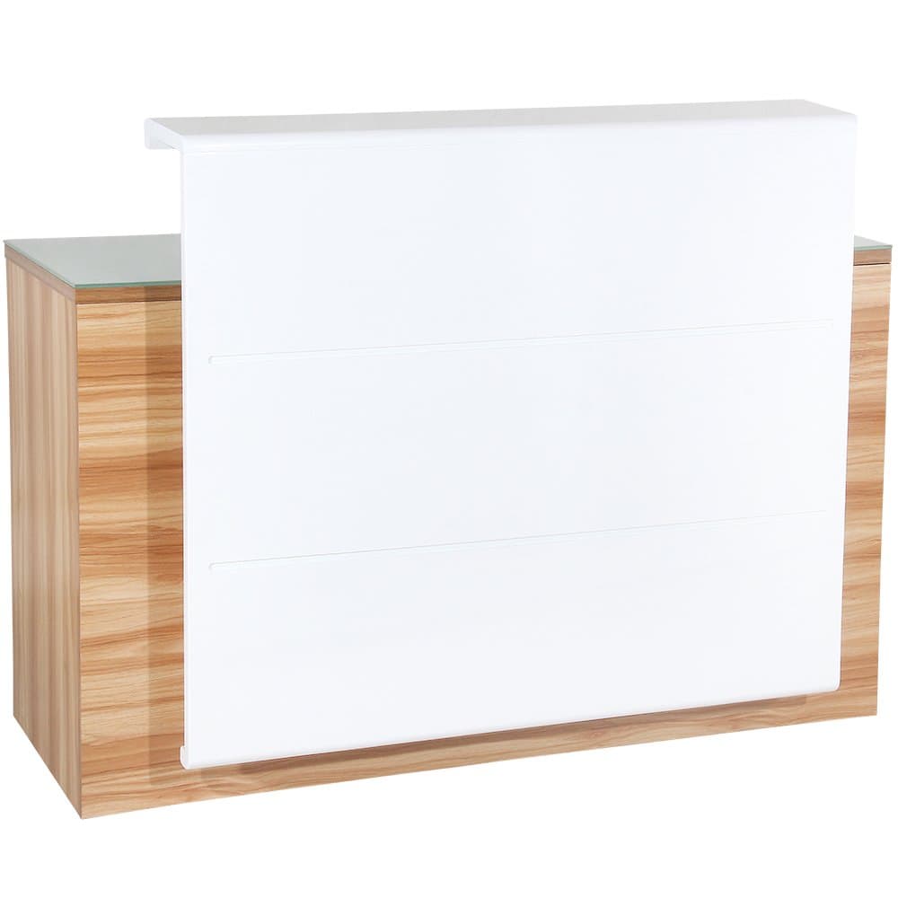Salon Beauty"Theodore" Receptionist Front Desk Table White/Pearwood RD-95WP