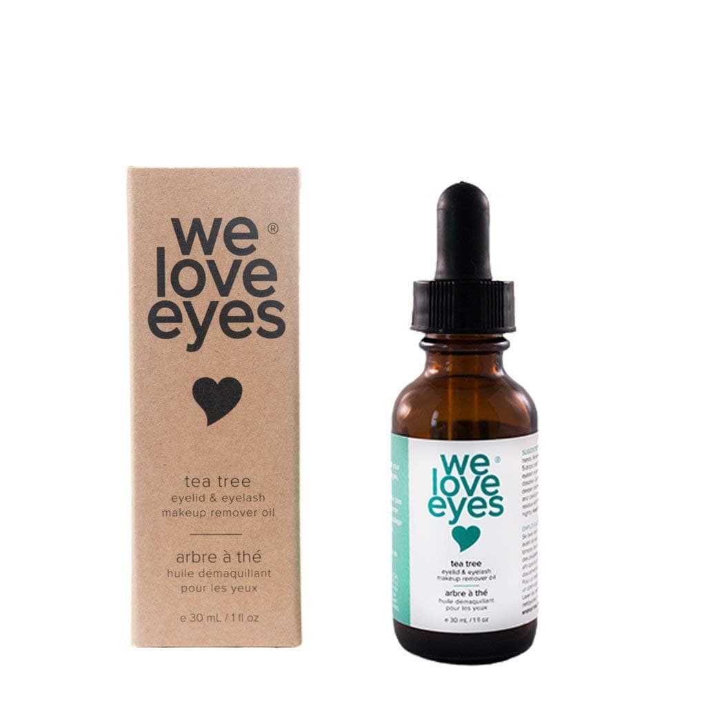 All Natural Tea Tree Eye Makeup Remover Oil - We Love Eyes - Waterproof Mascara and Makeup Remover with Moisturizer, Chemical and Alcohol Free - 30ml
