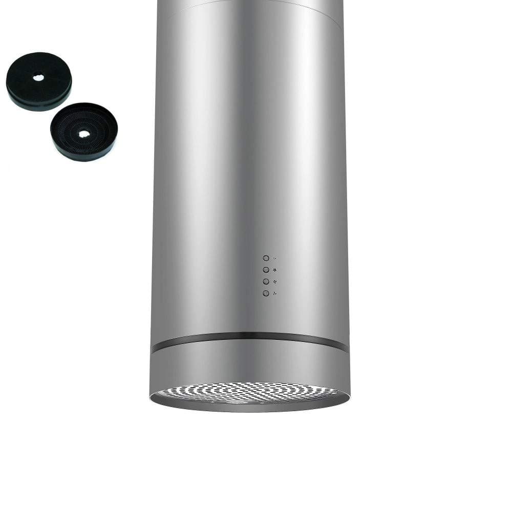 Cookology CYL350SS 35cm Cylinder Island Cooker Hood -Stainless steel 750m3/hr Extractor Fan with Recirculation Filters