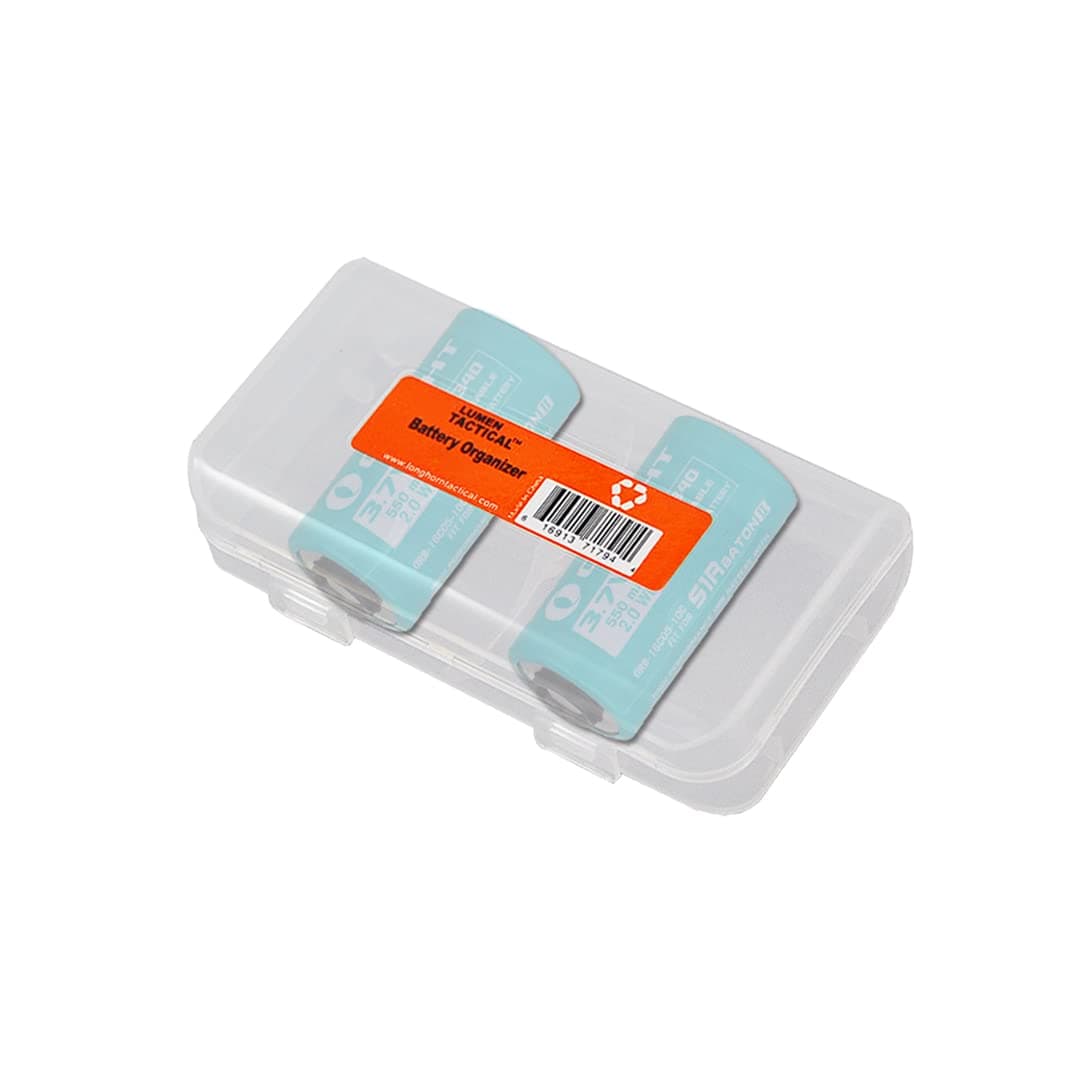 Two 550mAh 16C05-10C Rechargeable Battery S1R II (1000 lumens Version), Perun MINI or Baton3 Flashlight and an Organizer