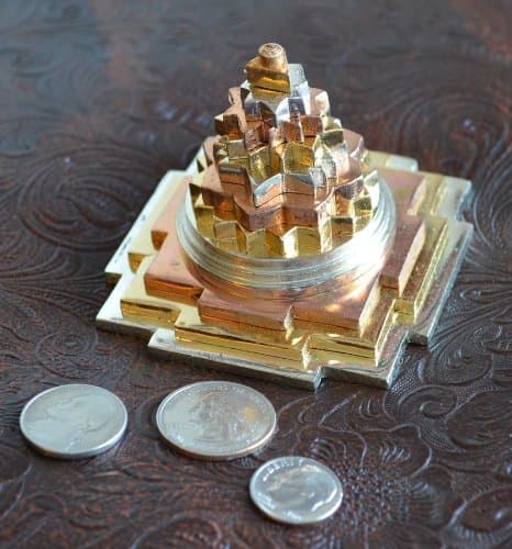 AWAKEN YOUR KUNDALINIBLESSED & ENERGIZED Sri Shri Shree Meru Yantra 3D with 11 Plates in Pure Brass and gold/silver polished-3Lx3Wx2.5H Inches-For Spiritual powers, Inner Doshas & Enormous wealth