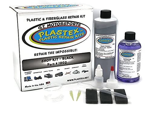 Plastex Plastic and Fiberglass Repair - Easily fix, Recreate Broken Plastic, Wood and Much More! Plastex Large/Shop Kit (Black)