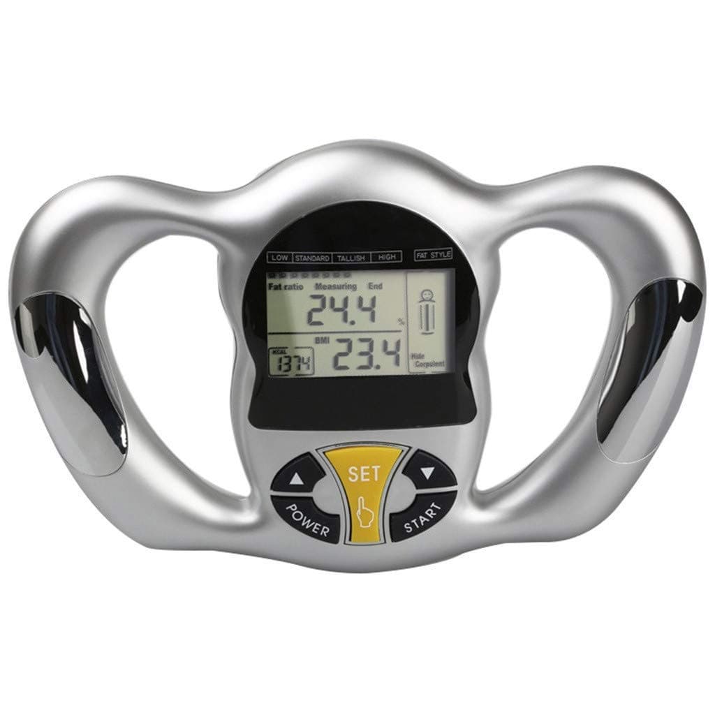 GJK-SION Electronic Digital Handheld BMI Monitor - Body Mass Index Analyzer Machine with LCD Display Readout, Sports Body Fat Measurement Percentage Device (Sliver)