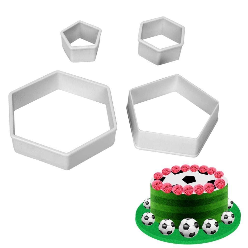 4 piece/set Cake Decorating Tool Football Fondant cutter Mould Plastic Bakeware Soccer Shape Cake Mold Maker