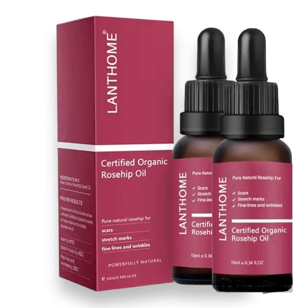 Pack of 2 Skin Revitalizer Organic Rosehip Oil Antioxidant for any Facial Scars, 100% Pure Natural Cold Pressed,Carrier Seed Oil for Skin,Certified Organic (10ml) 90 Days Warranty ( 2 pice )