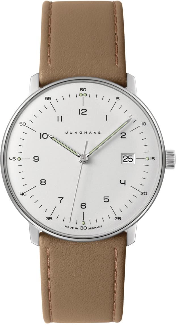 JUNGHANS Max Bill 41/4562.02 Men's Watch Beige with Sapphire Glass, silver, Classic