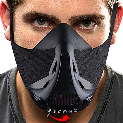 KENGEL Sport Mask Workout - for Running Biking Training and Fitness, Achieve High Altitude Elevation Effects with 6 Level Air Flow Regulator [Peak Resistance]