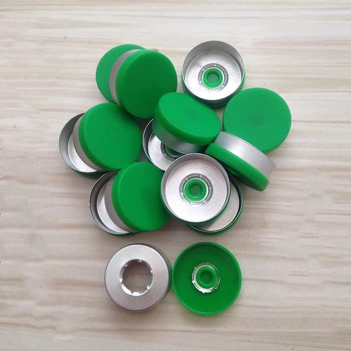 200pcs/lot 20mm Aluminum plastic caps flip off caps for glass vials (Green)