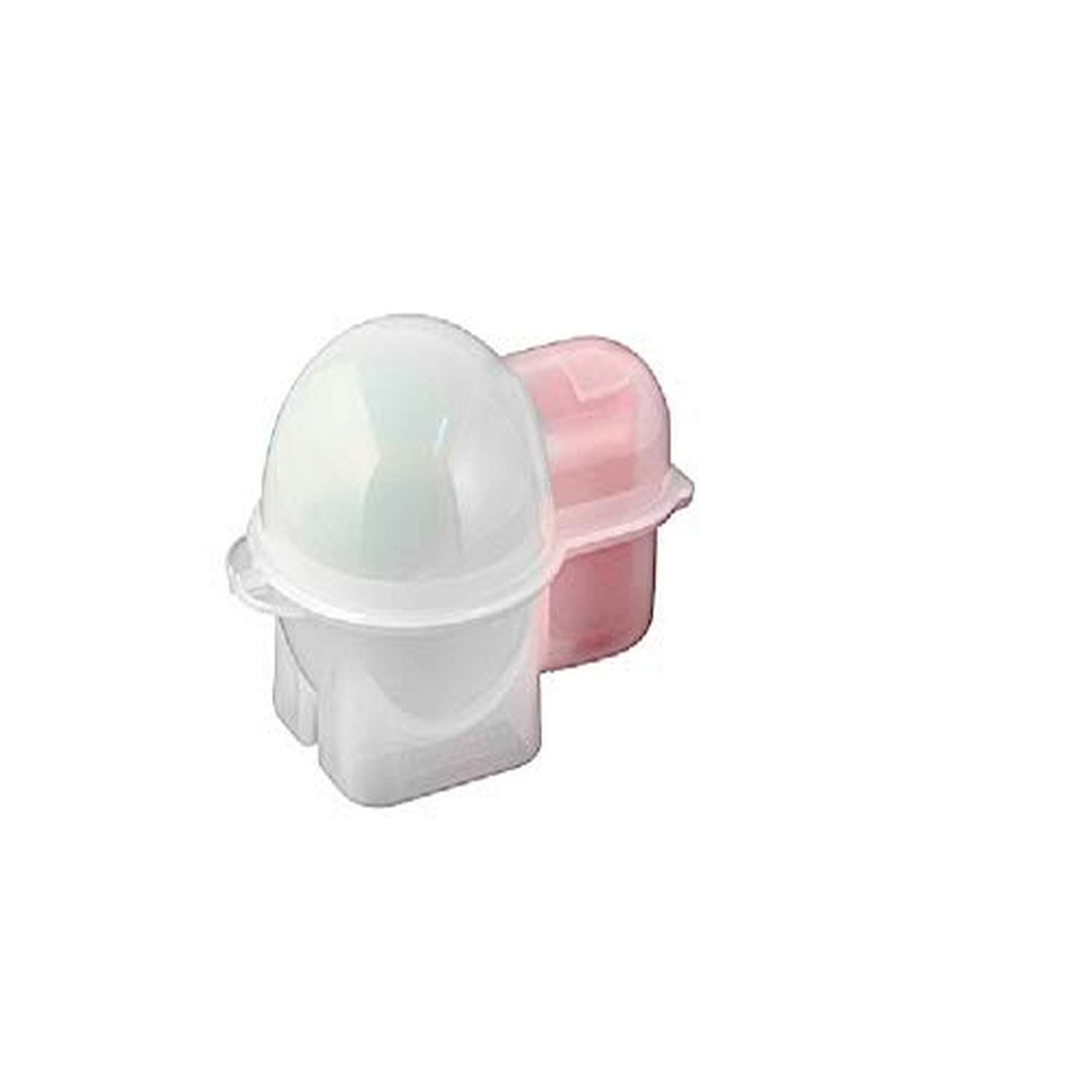 Fackelmann Egg-Box To Go Inch of Plastic, Transparent/Pink, 3.7 x 2.4 x 2.8-Inch