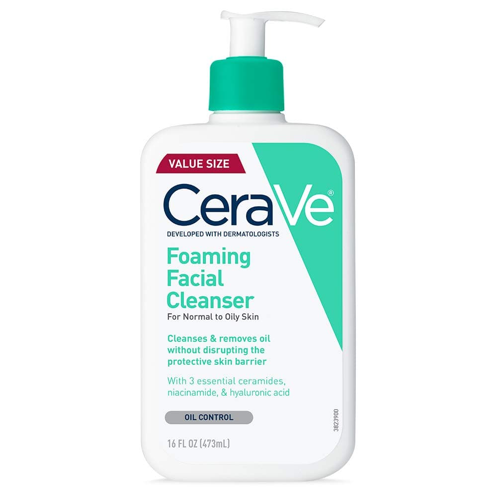 CeraVe cerave Foaming Facial Cleanser 473 Milliliters Daily Face Washing, Normal to Oily Skin