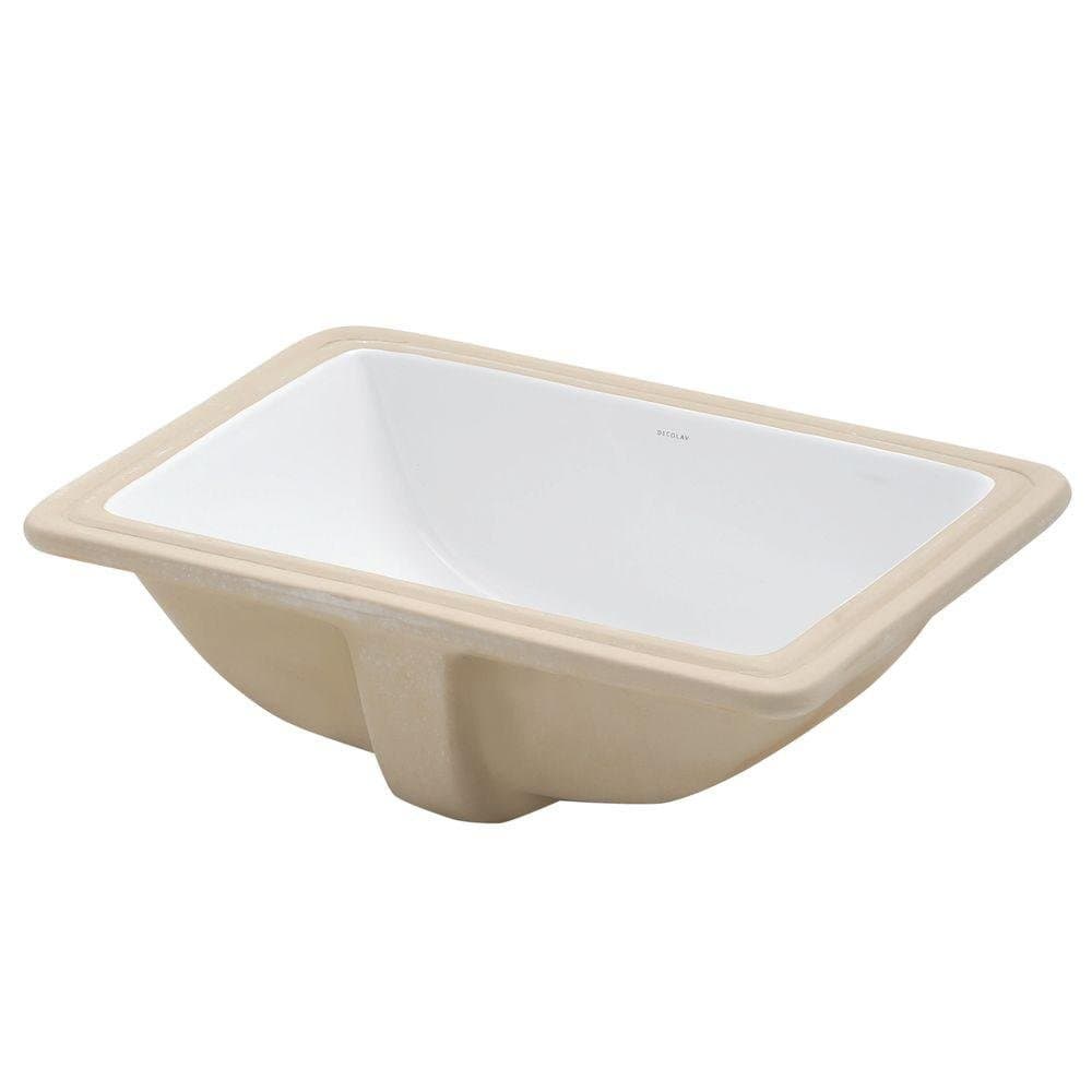 1402-CWH Callensia Classically Redefined Rectangular Vitreous China Undermount Lavatory Sink with Overflow, White