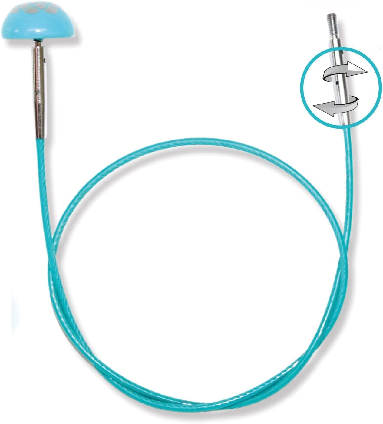 KnitProSwivel 360° Inter. Cable for 80cm Needle - 3pcs, Blue