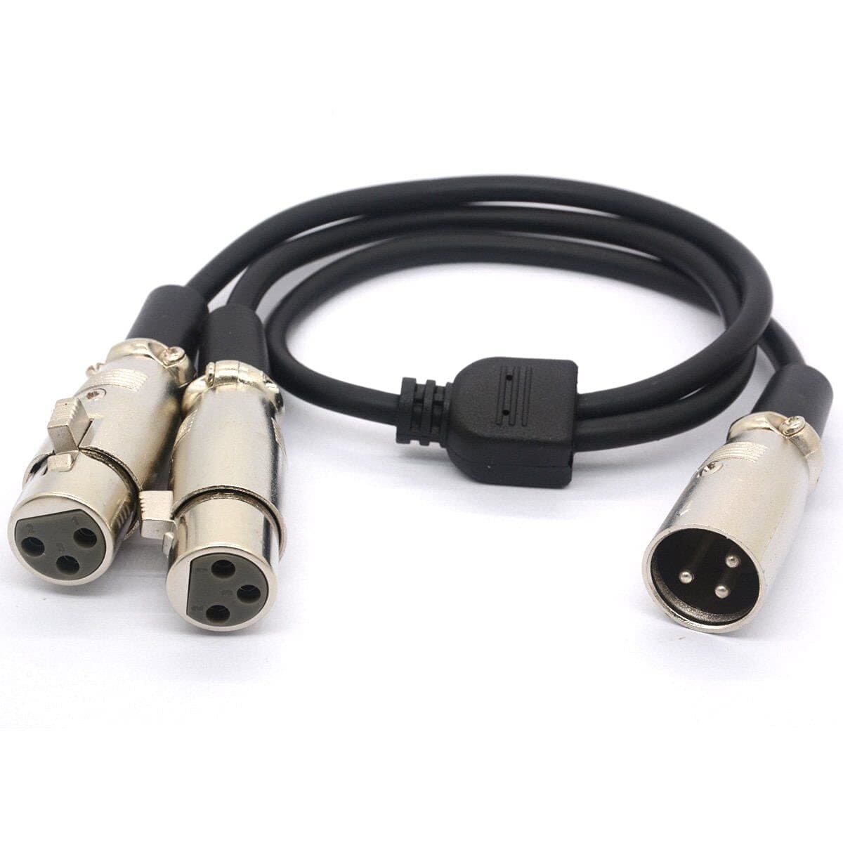 HTGuoji XLR Cable Y Splitter Adapter - Male To Dual Female Y Extension Cord f...