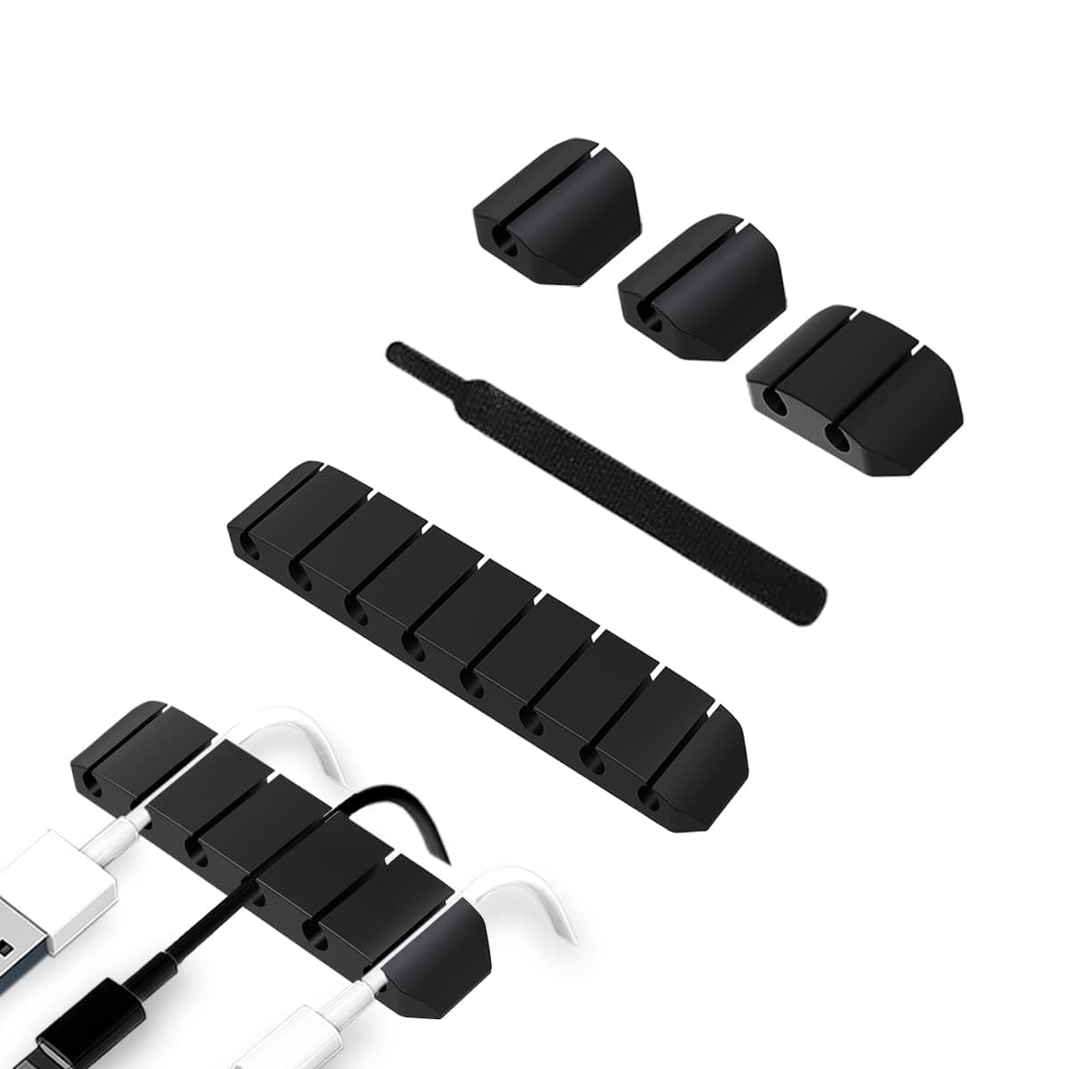 5 Pcs Cable Organisers Clip, Organizer Self Adhesive Holders,Cable Management Wire Holder for Tidy Clips Desk Office Accessories and Home,Mouse,USB, Phone Cable (5 Pcs)