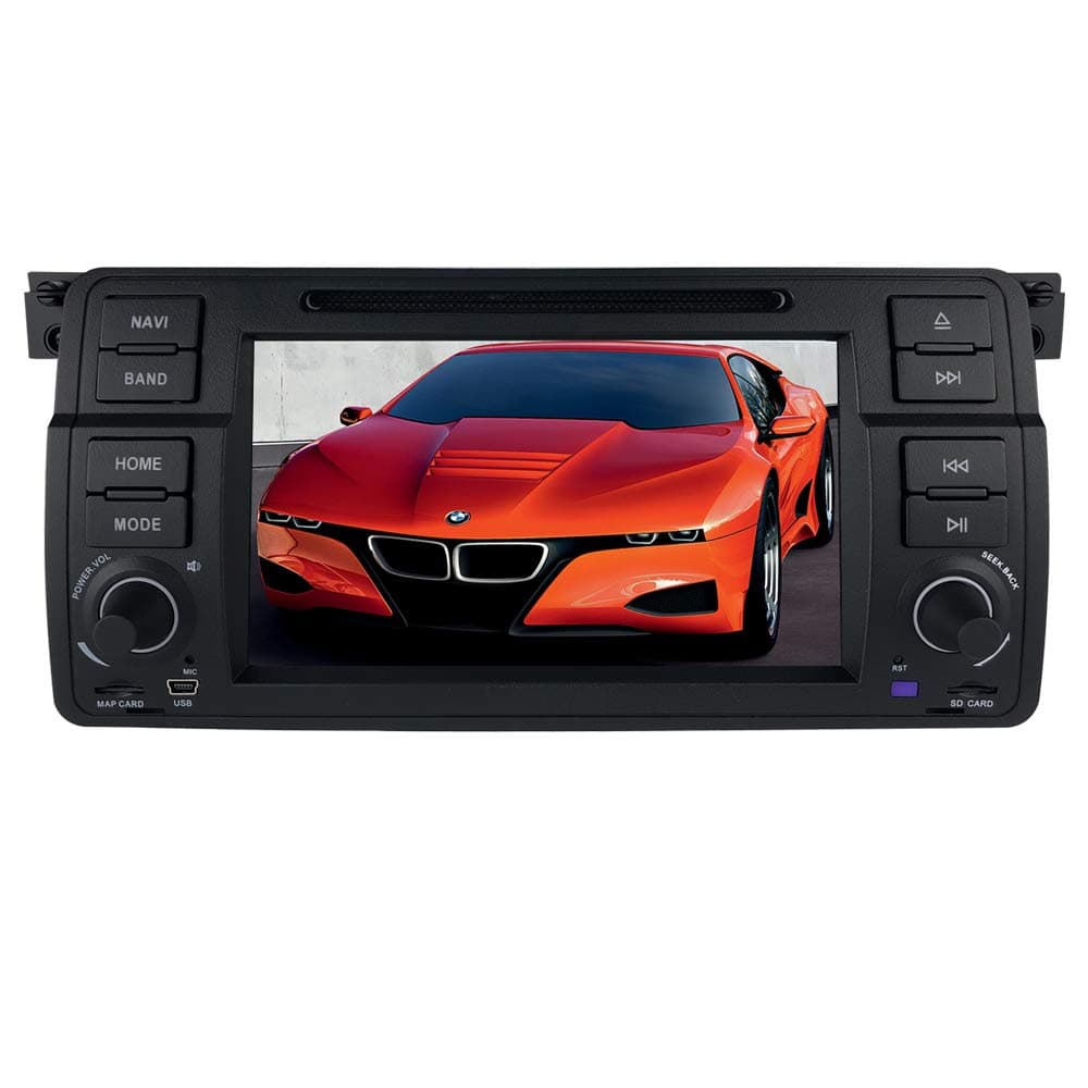Android 10 Car GPS Navigation Bluetooth 1 Din Vehicle Stereo with 7 Inch Touch Screen for BMW E46 Support Mirror Link Radio WiFi/4G Steering Wheel Control