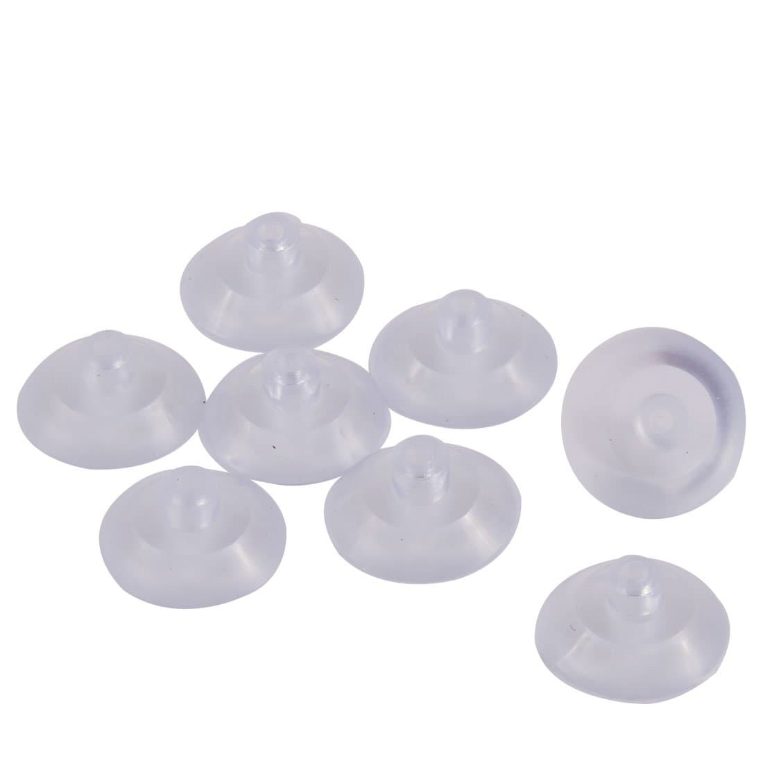 sourcing map a16070400ux0054 Rubber Home Desk Glass Transparent Anti-Collision Suction Cups Sucker Holders Pads (Pack of 8)