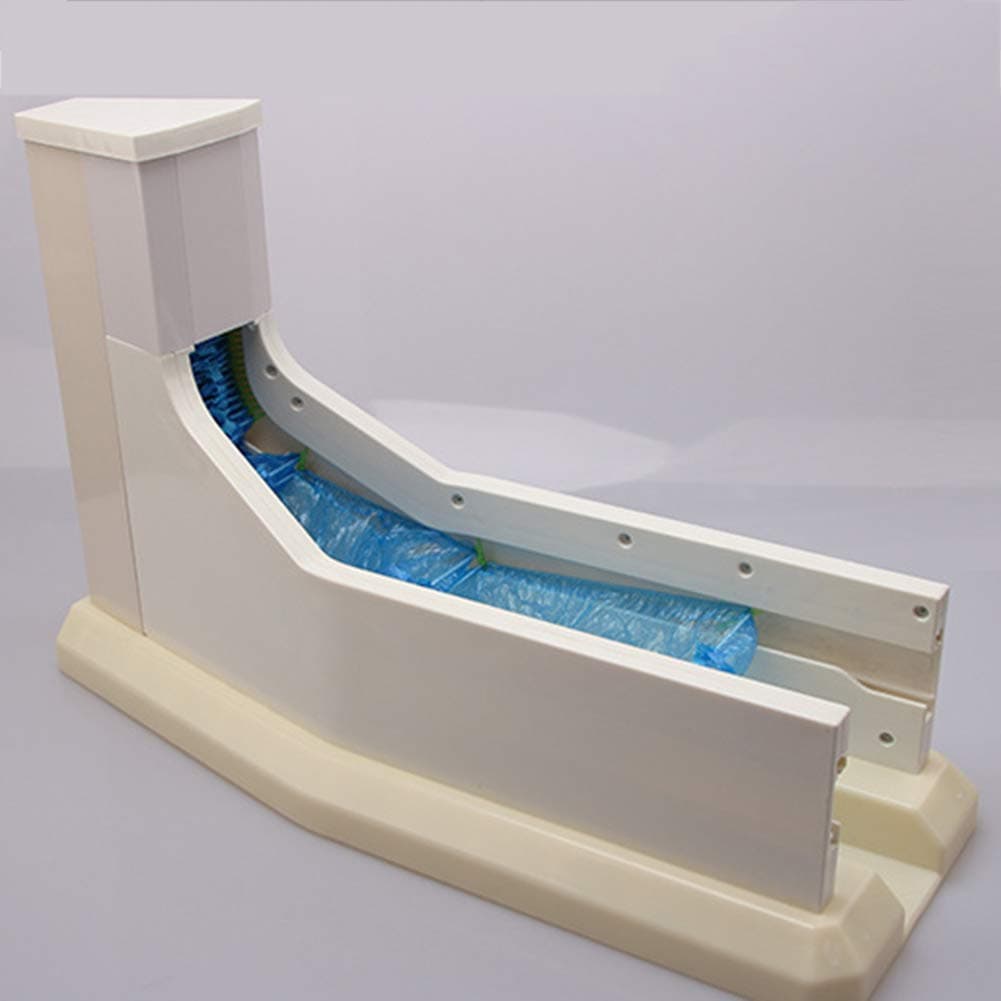 SMCOOL Drag Type Shoe Cover Machine - Automatic Shoe Cover Dispenser - Perfect For Medical, Home, Shop And Office (Silver/Red/White) White