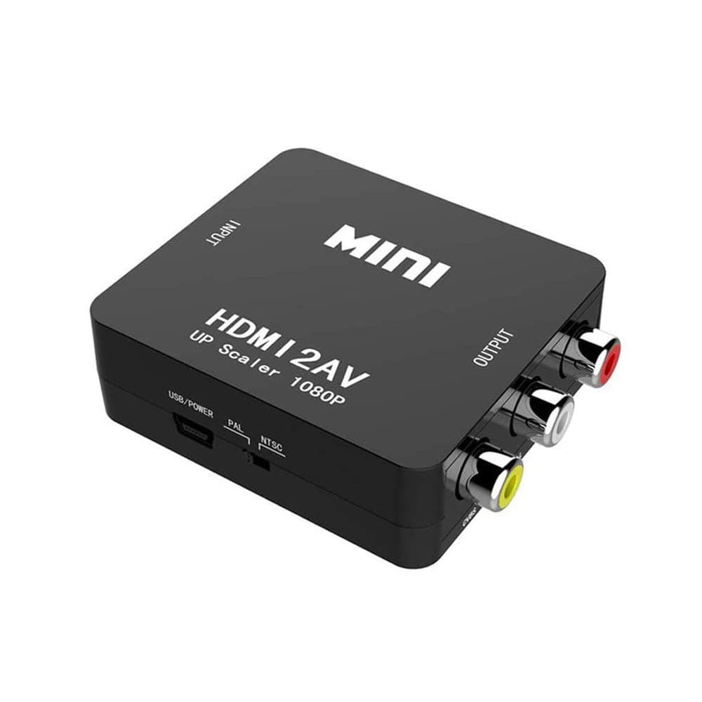 NAMEO HDMI to AV 3RCA CVBs Composite Video Audio Converter Adapter Supporting PAL/NTSC 1080P with USB Charging Cable for PC Laptop Xbox PS4 PS3 TV STB VHS VCR Camera DVD (Black)