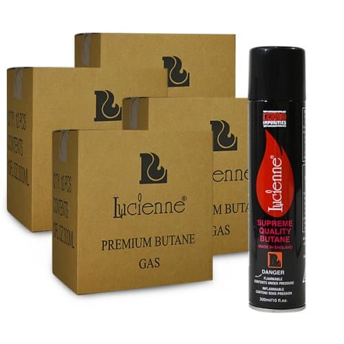 48 cans (4 cases) of Lucienne 300ml 4x Refined Butane Fuel