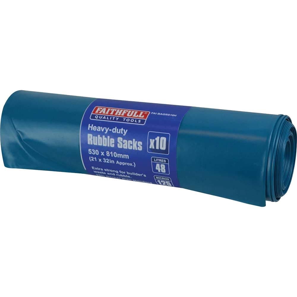 Faithfull Blue Heavy-Duty Rubble Sacks (10)