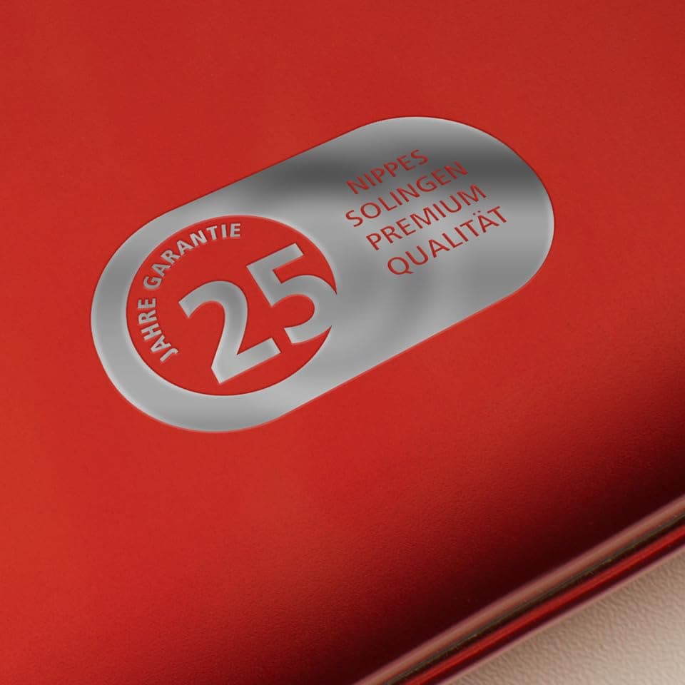 nippes Solingen Classic Premium Manicure Set, 5 Pieces, Genuine Cowhide Leather Nail Case, Brown, Stainless Steel, Nickel and Rustproof, Nail Care Set, Made in Solingen/Germany