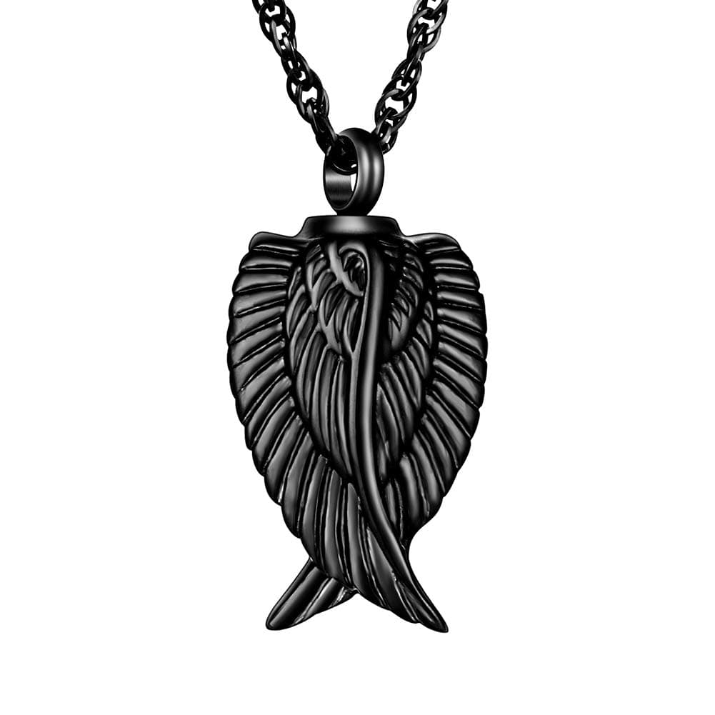 - Angel Wing Cremation Necklace for Ashes Stainless Steel Urn Pendant Ashes Holder Memorial Jewelry-I’m Here WATCHING Over You