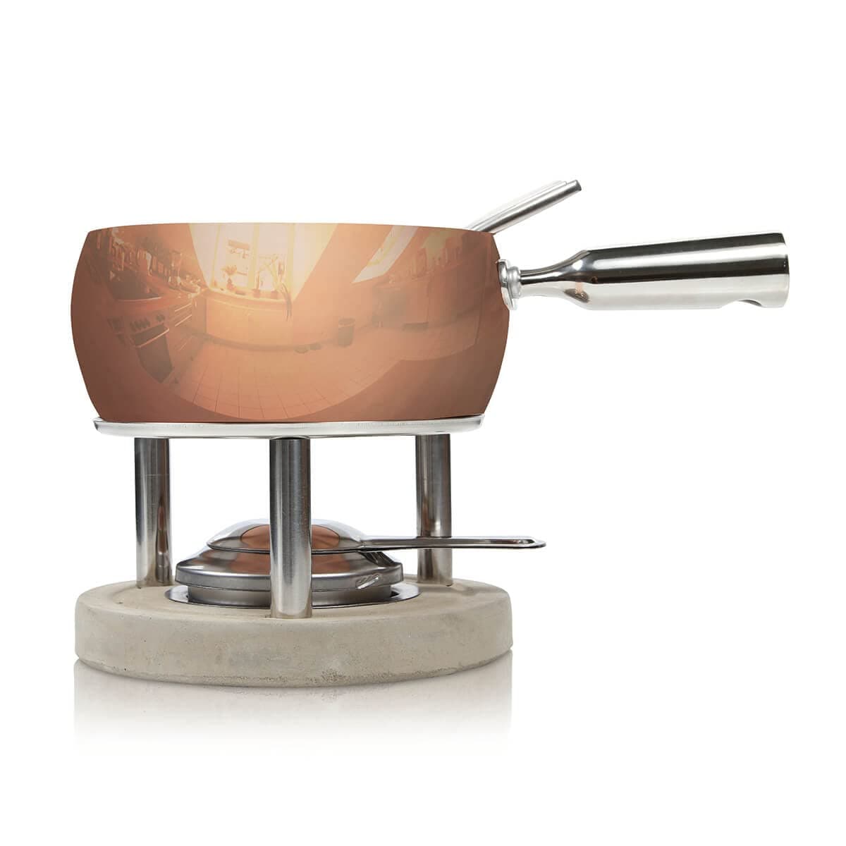 BOSKAFondue Set Copper - for 45.9 oz of chees Fondue - Copper Fondue Pot - Fondue Sets - Incl. Fondue Forks
