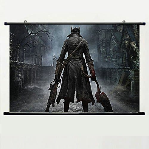 Wall Posters Wall Scroll Poster with Bloodborne from Software Playstation Ps Home Decor Fabric Painting 23.6 X 15.7 Inch