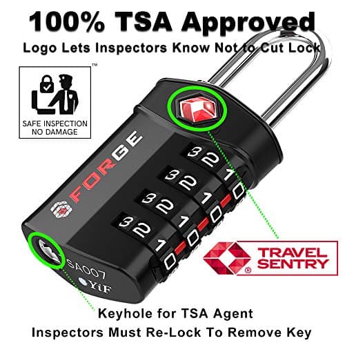 Forge TSA Lock 2 Pack - Open Alert Indicator, Easy Read Dials, Alloy Body